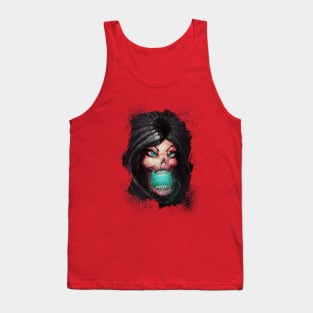 Screaming Zombie Girl Face Tank Top